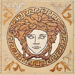 Versace Palace Living Gold 118441 Rosoni in pietra naturale Medusa Beige