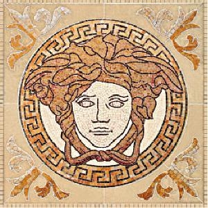 Versace Palace Living Gold 118441 Rosoni in pietra naturale Medusa Beige - Керамогранит Versace Home PALACE living gold