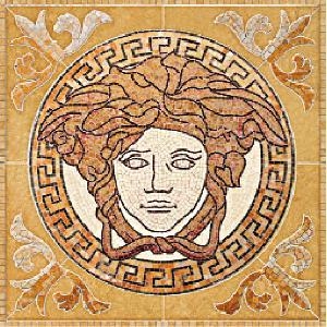 Versace Palace Living Gold 118442 Rosoni in pietra naturale Medusa Oro - Керамогранит Versace Home PALACE living gold