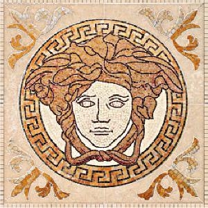 Versace Palace Living Gold 118443 Rosoni in pietra naturale Medusa Rosa - Керамогранит Versace Home PALACE living gold