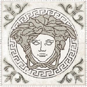 Versace Palace Living Gold 118445 Rosoni in pietra naturale Medusa White - Керамогранит Versace Home PALACE living gold