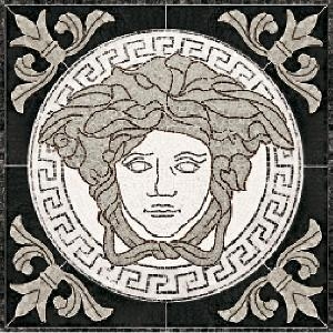 Versace Palace Living Gold 118446 Rosoni in pietra naturale Medusa Black - Керамогранит Versace Home PALACE living gold